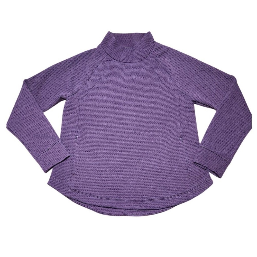 Bench Urbanwear Womens Large Purple Textured Mock Neck Pullover Zip Pockets 776